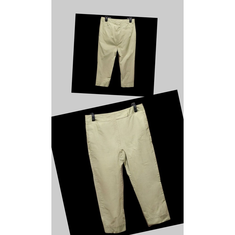 Lafayette 148 Size 4 Classic Pastel Green Stretch Preppy Cuffed Tapered Capris